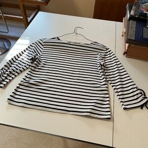 Talbots Petites - Small - black and white top with laced sleeve bottoms -